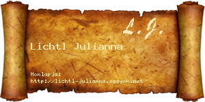 Lichtl Julianna névjegykártya